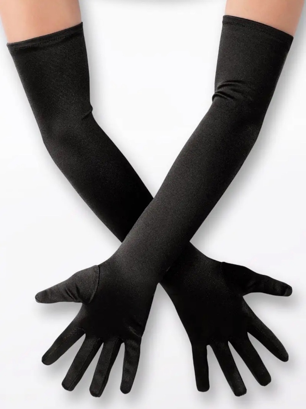 Weissman Balera GLV4 Black Satin Elbow Length Opera Dance Gloves